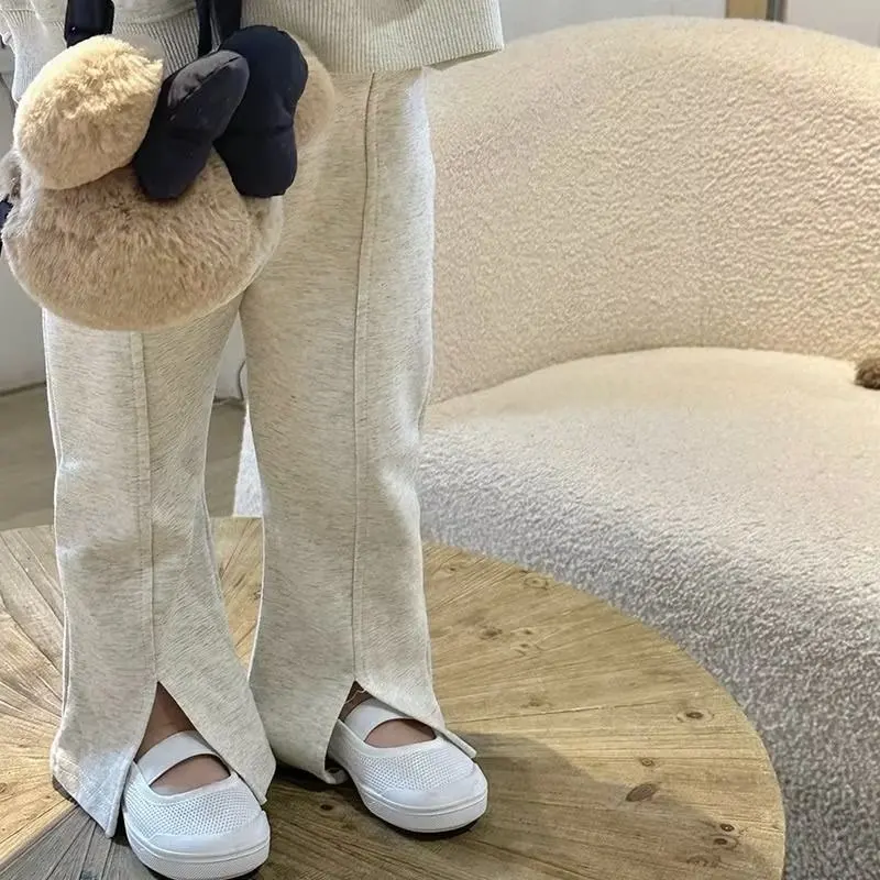 Korean Girls’ Spring/Autumn 2-Piece Sweatshirt & Pants Set (Ages 4–9) - Image 9