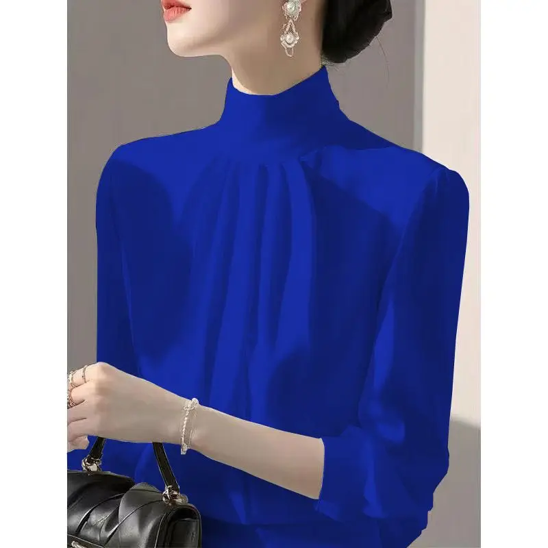 Women’s Spring Long-Sleeve Loose Solid Shirt – Elegant High-Street Blouse - Image 6