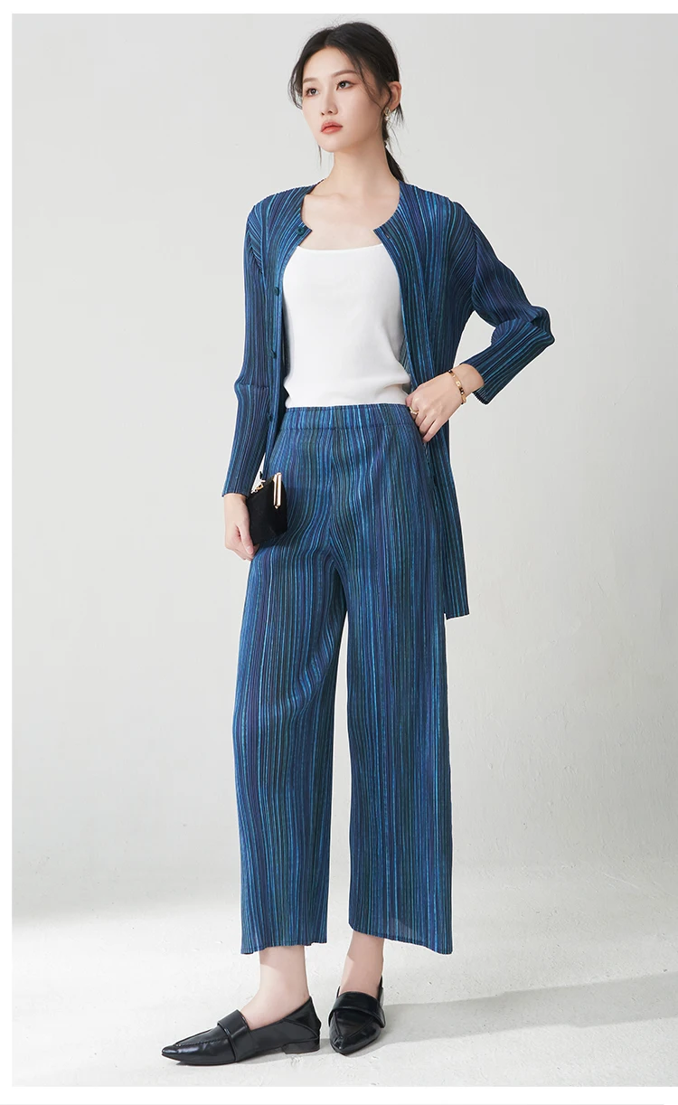 Women’s 2-Piece Fashion Set – Cardigan Top & Printed Pants Casual Outfit - Image 13