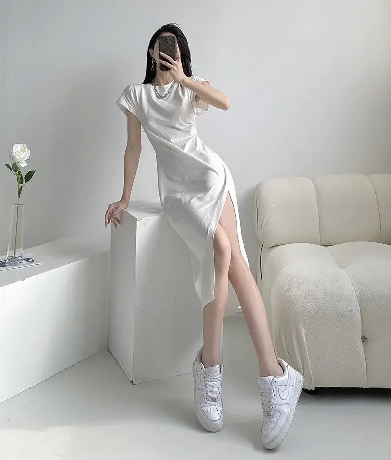 Women’s 2025 White Midi Dress – Chic Casual Y2K Harajuku Cotton Outfit - Image 16
