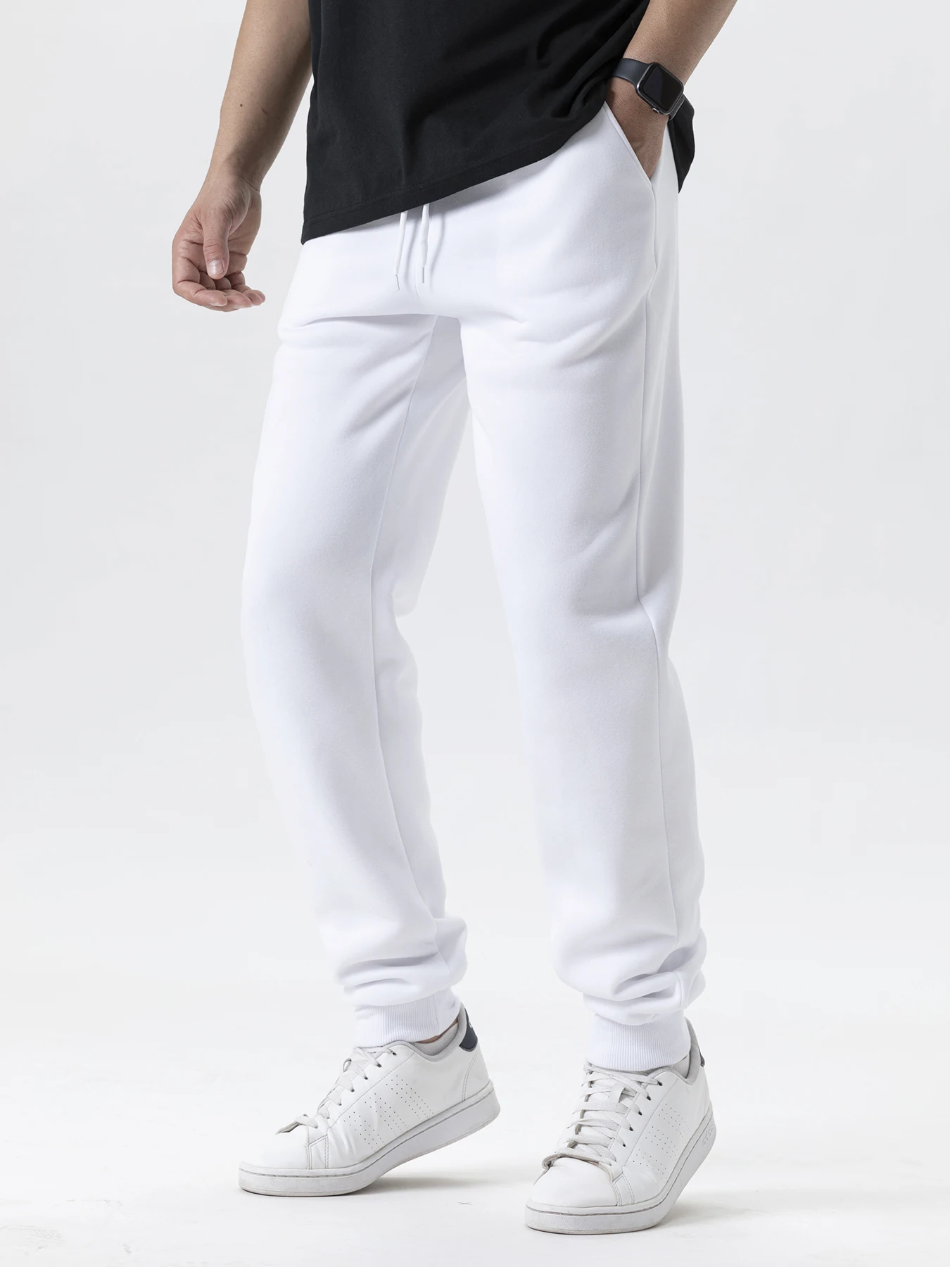 Men’s Autumn/Winter Fleece Sweatpants – Joggers with Elastic Waist - Image 6