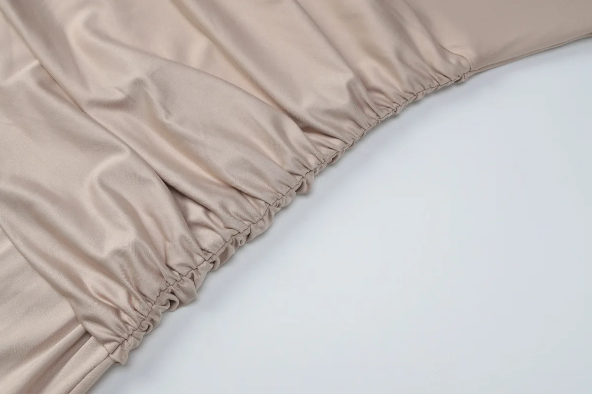 Woman Clothing 2025 Autumn High Waist Bandage Ruched Long Dress - Image 30