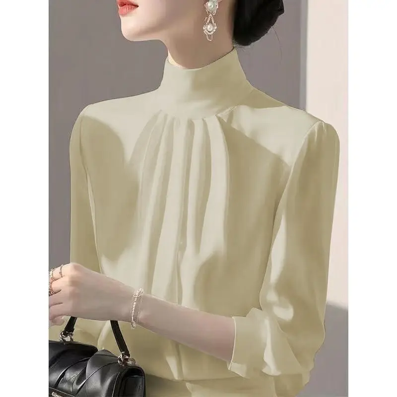 Women’s Spring Long-Sleeve Loose Solid Shirt – Elegant High-Street Blouse - Image 4