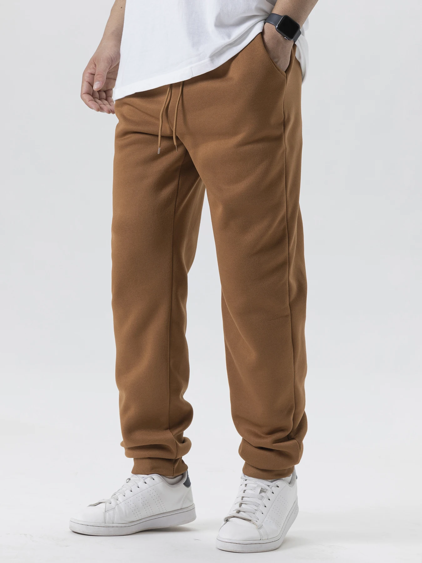 Men’s Autumn/Winter Fleece Sweatpants – Joggers with Elastic Waist - Image 4