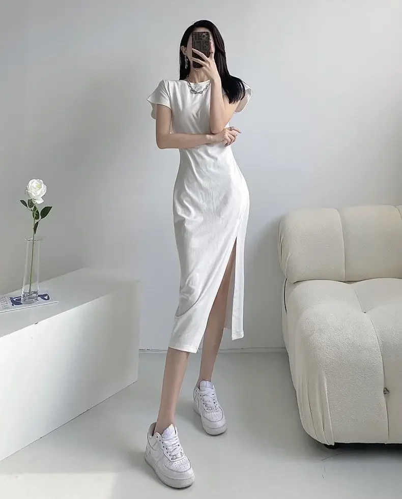 Women’s 2025 White Midi Dress – Chic Casual Y2K Harajuku Cotton Outfit - Image 20