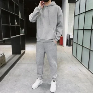 Men’s Clothing 2025 Spring/Autumn Sporty Casual 2-Piece Set – Long Sleeve Top & Pants