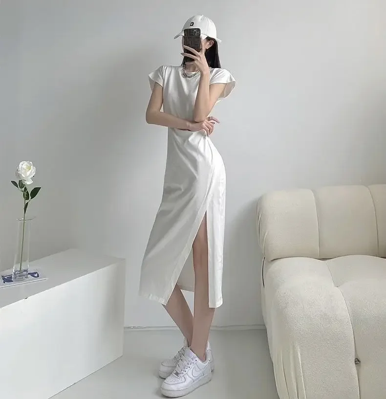 Women’s 2025 White Midi Dress – Chic Casual Y2K Harajuku Cotton Outfit - Image 18