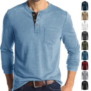 Men’s Long-Sleeve O-Neck Casual T-Shirt – Elastic Gym & Streetwear