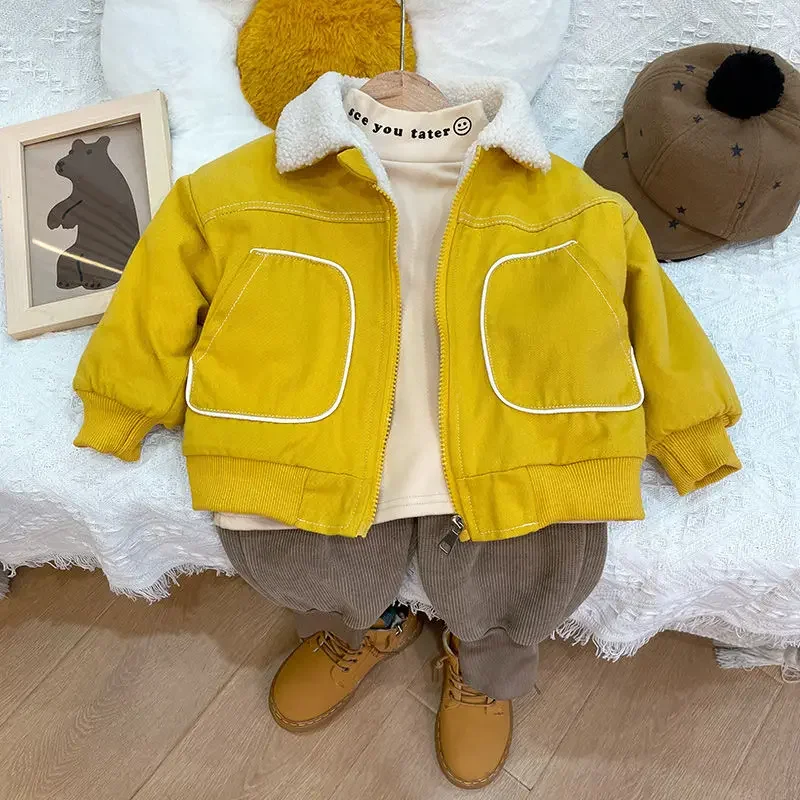 Korean Kids’ Winter Plush Coat – Girls & Boys Autumn Jacket (Ages 0–5) - Image 8