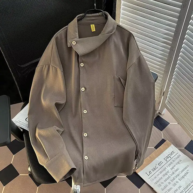 Men’s Clothing Trendy Unisex Loose Irregular Long-Sleeve Shirt - Image 15