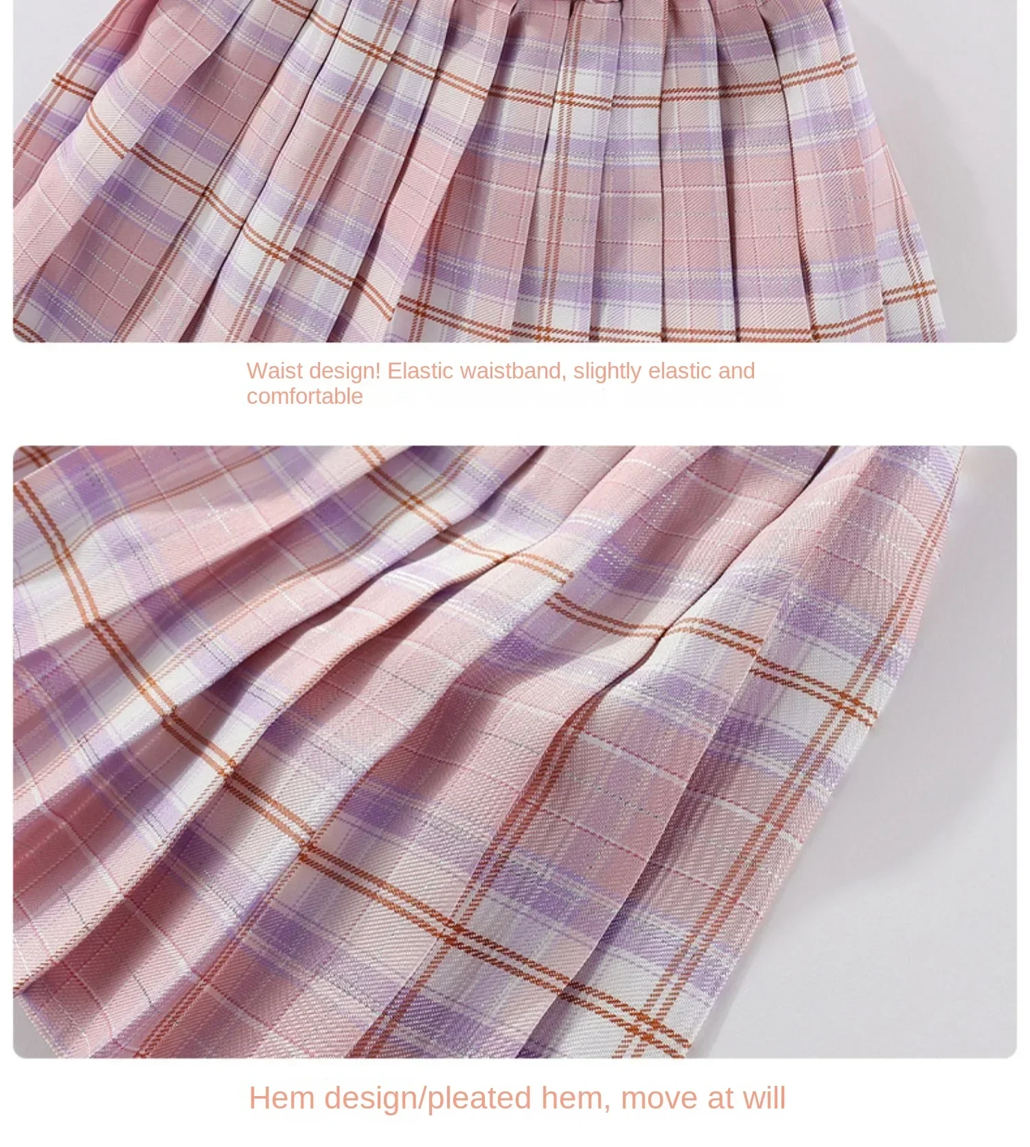 Kids’ Spring/Autumn 2-Piece Set – Kuromi Sweater & Checkered Pleated Skirt - Image 14