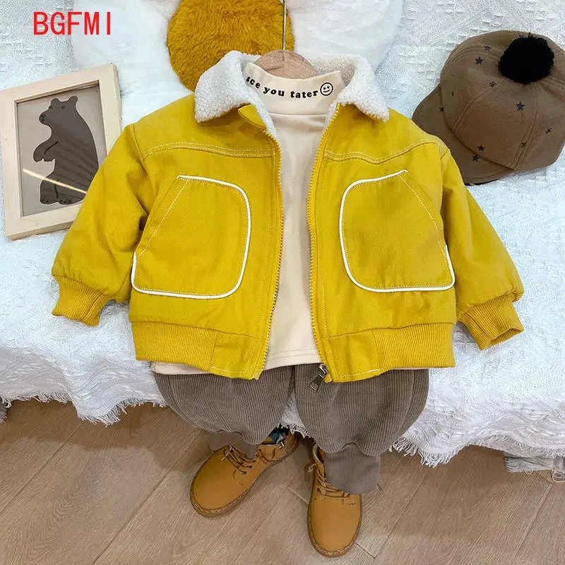 Korean Kids’ Winter Plush Coat – Girls & Boys Autumn Jacket (Ages 0–5) - Image 3