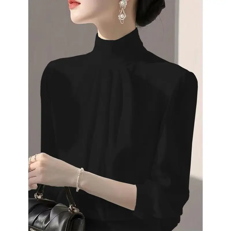 Women’s Spring Long-Sleeve Loose Solid Shirt – Elegant High-Street Blouse - Image 2