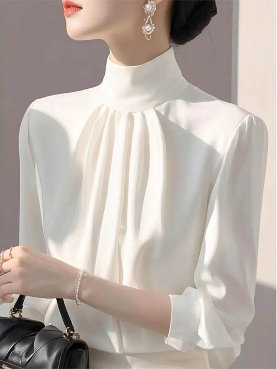 Women’s Spring Long-Sleeve Loose Solid Shirt – Elegant High-Street Blouse - Image 10