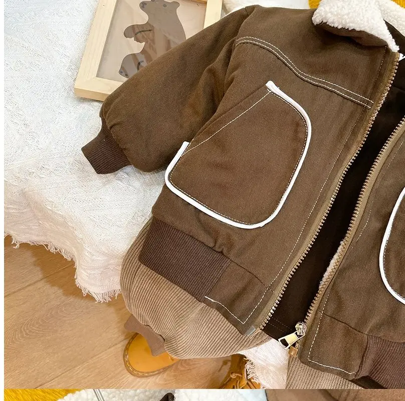 Korean Kids’ Winter Plush Coat – Girls & Boys Autumn Jacket (Ages 0–5) - Image 15