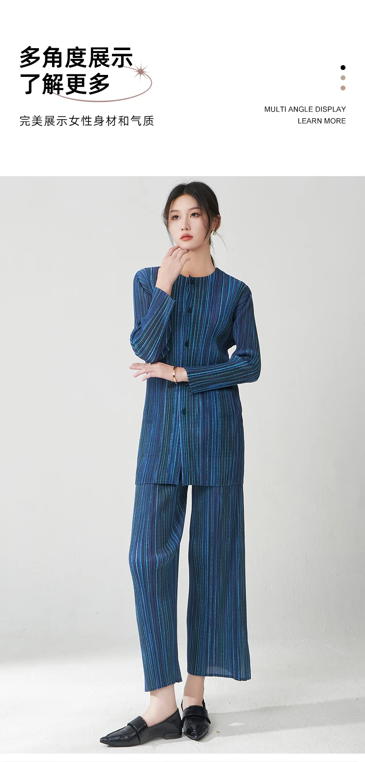 Women’s 2-Piece Fashion Set – Cardigan Top & Printed Pants Casual Outfit - Image 11