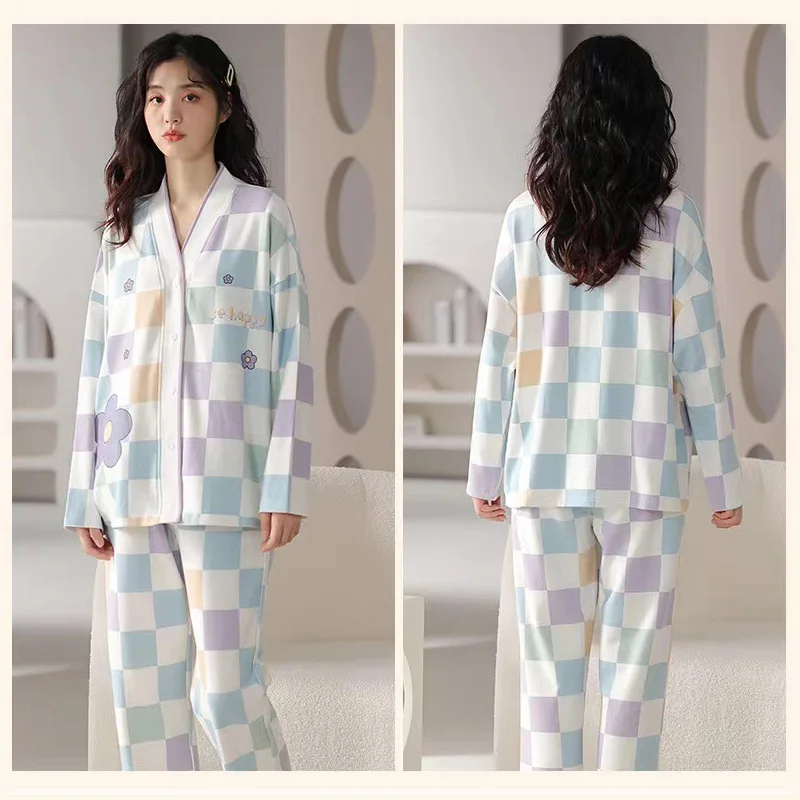 Women’s Four-Season Cute Cartoon Pajamas – Long Sleeve Comfortable Loungewear - Image 5