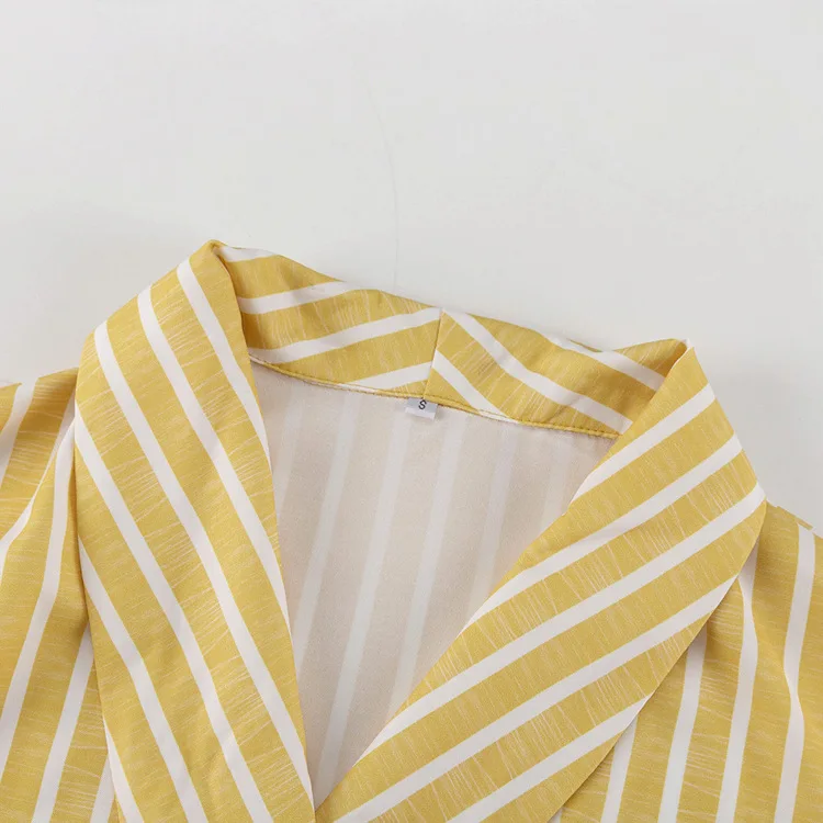 Women’s Clothing 2025 Autumn Striped Long Sleeve Lace Top & High Waist Trousers - Image 31