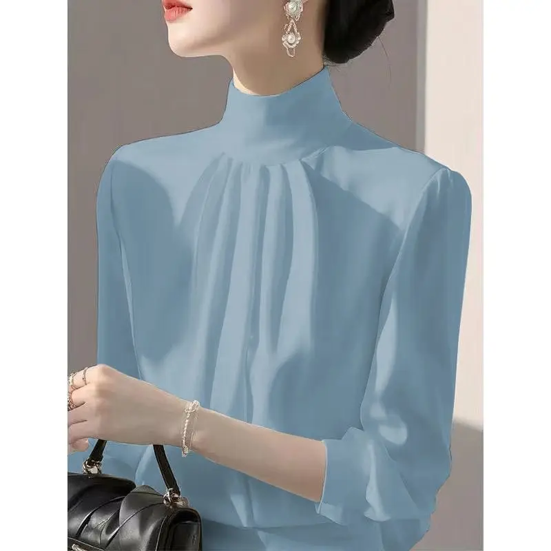 Women’s Spring Long-Sleeve Loose Solid Shirt – Elegant High-Street Blouse - Image 5