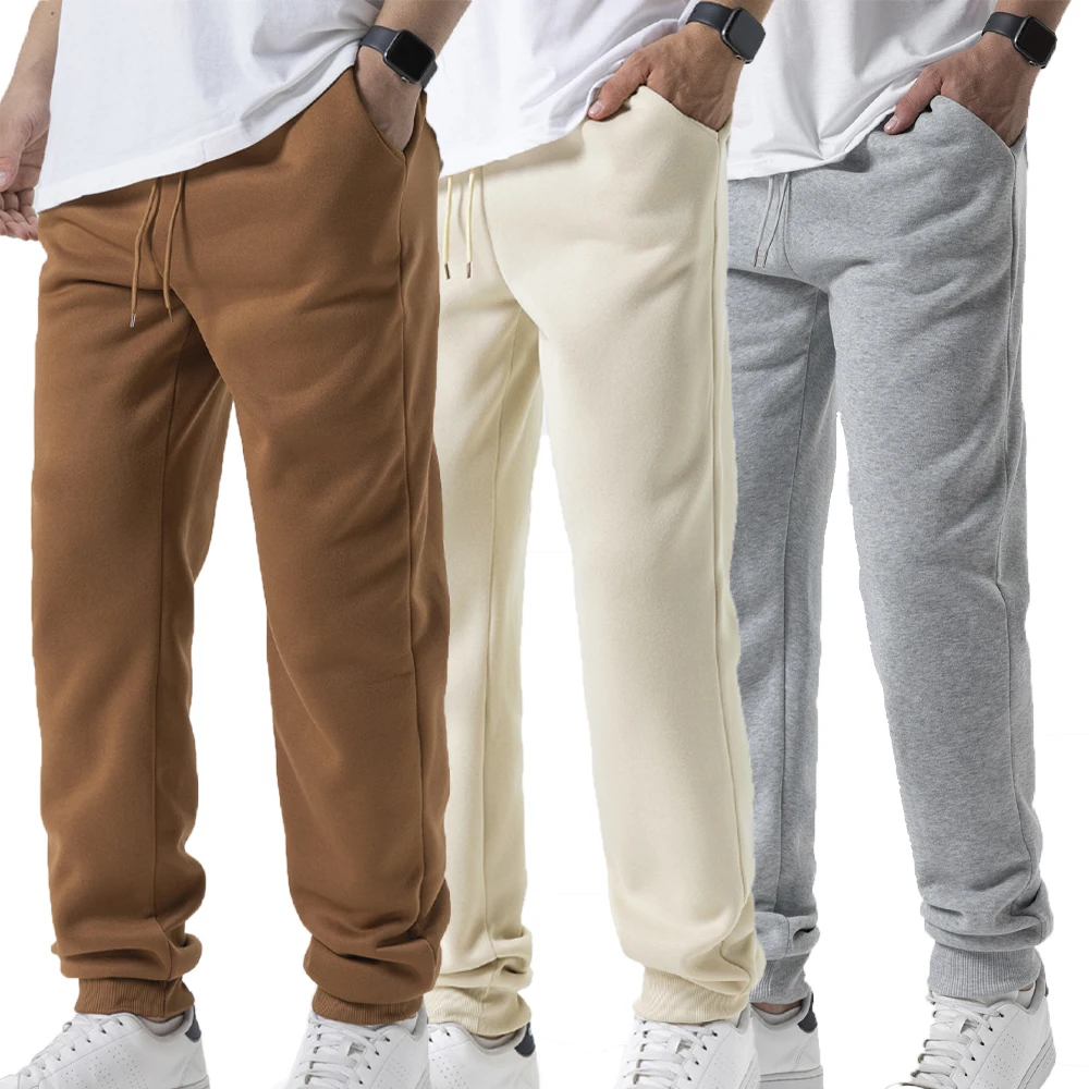 Men’s Autumn/Winter Fleece Sweatpants – Joggers with Elastic Waist