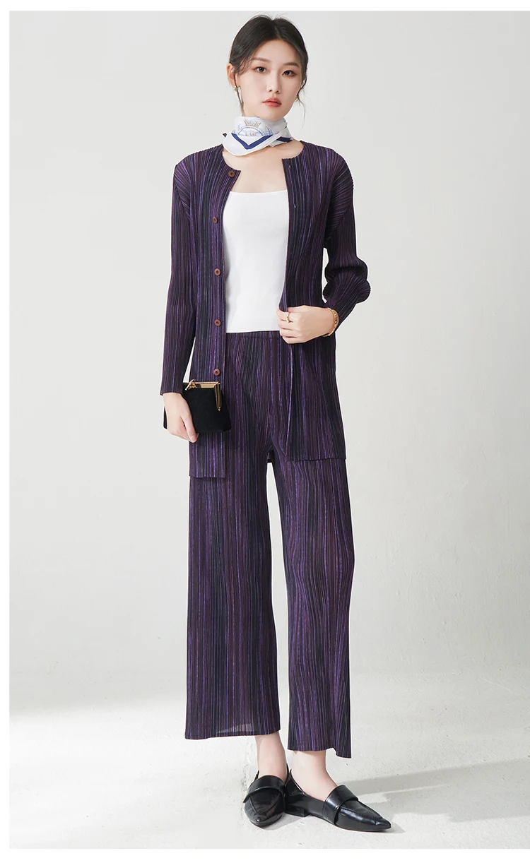 Women’s 2-Piece Fashion Set – Cardigan Top & Printed Pants Casual Outfit - Image 17