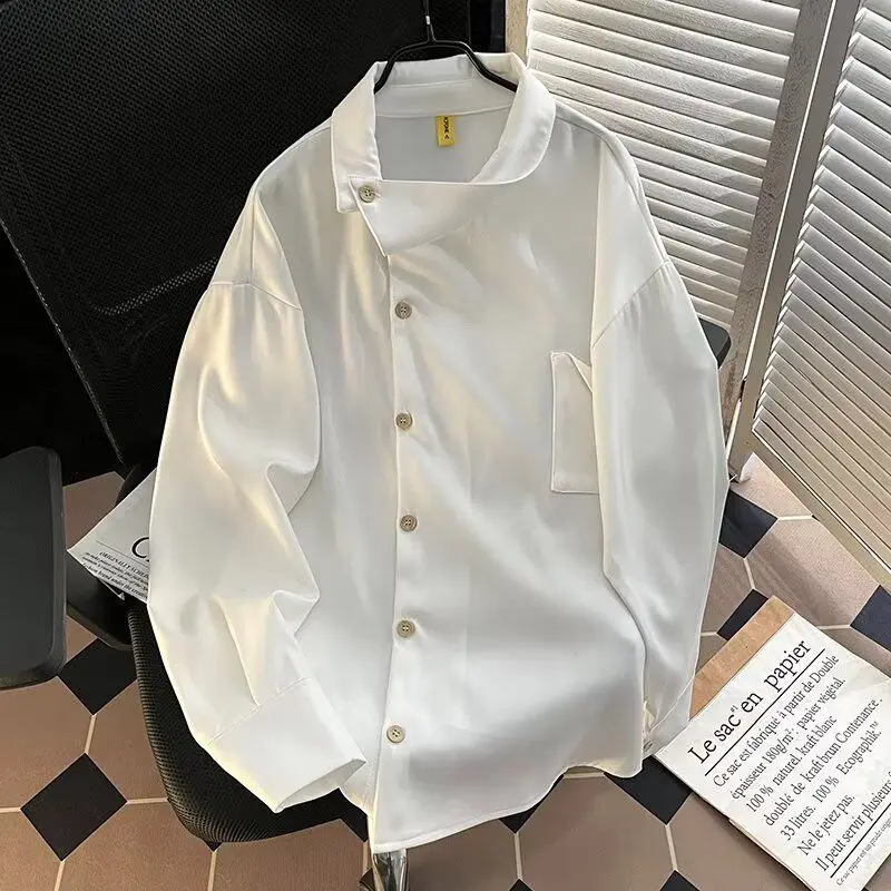 Men’s Clothing Trendy Unisex Loose Irregular Long-Sleeve Shirt - Image 18