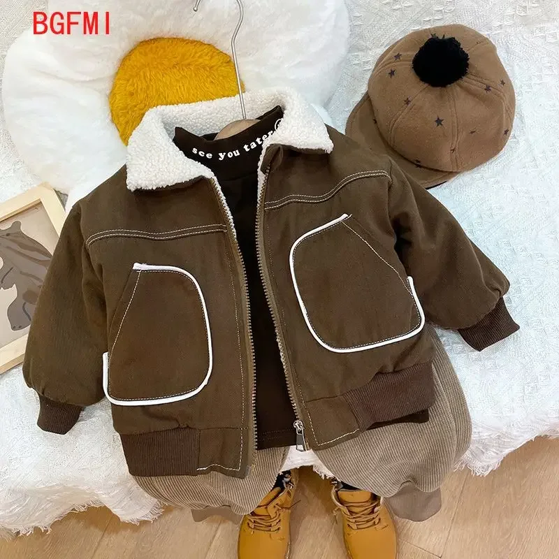 Korean Kids’ Winter Plush Coat – Girls & Boys Autumn Jacket (Ages 0–5)