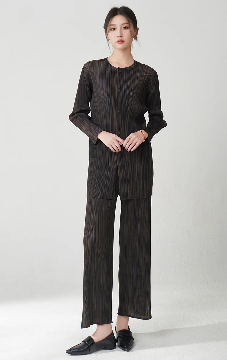 Women’s 2-Piece Fashion Set – Cardigan Top & Printed Pants Casual Outfit - Image 19