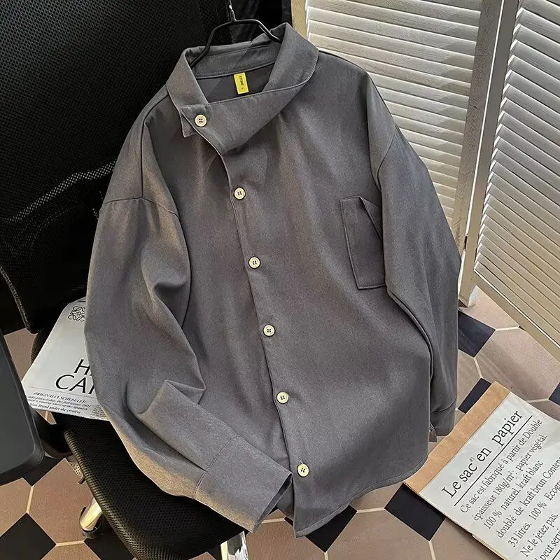 Men’s Clothing Trendy Unisex Loose Irregular Long-Sleeve Shirt - Image 13