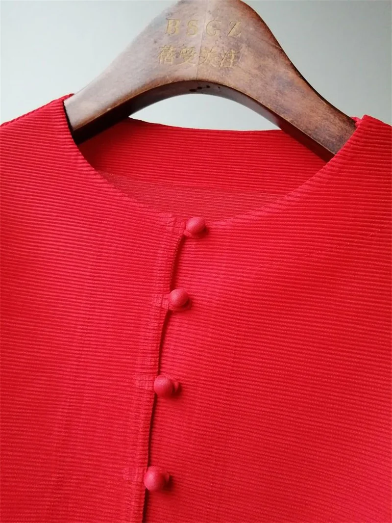 Woman Clothing Bat Sleeve Loose Pleated T-Shirt Jacket with Pocket - Image 26