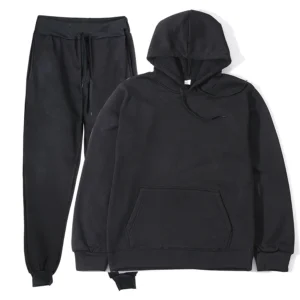 Men’s Autumn/Winter Hooded Tracksuit Set – Casual Sportswear
